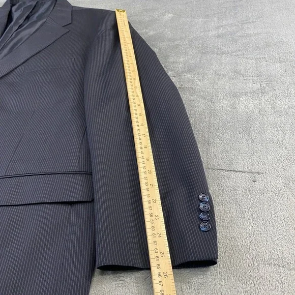 Jones New York Collection Men's L 48 Pinstripe Wool Suit‎ Jacket and Pants Set